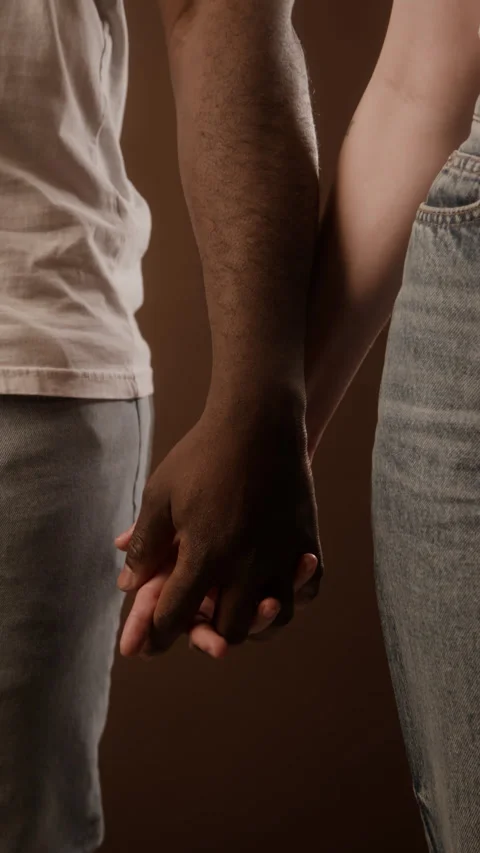 Unknown Multi-ethnic Partners Joining Hands Interlocking Fingers Video stock 284936935