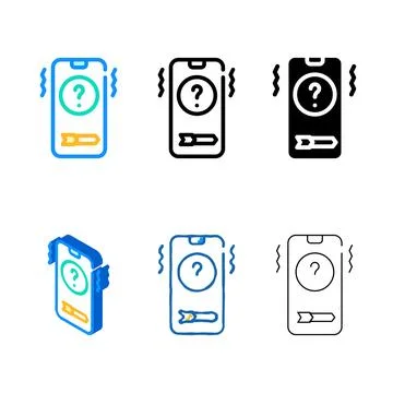Unknown multistyle telephone user call fear color icon vector Stock Illustration