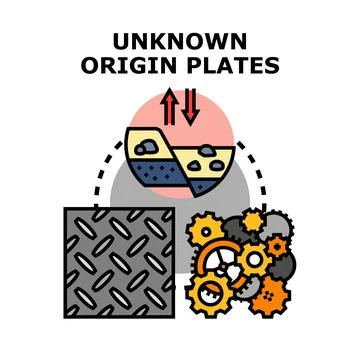 Unknown origin plates concept producing new materials Stockillustratie