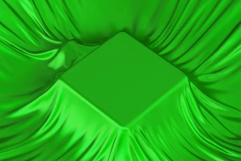 Unknown Perfume Bottle under Green Silk Cloth with Blank Space for Your Des.. Ilustración de archivo
