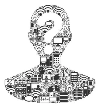 Unknown Person Collage Icon for BigData and Computing Illustrazione stock
