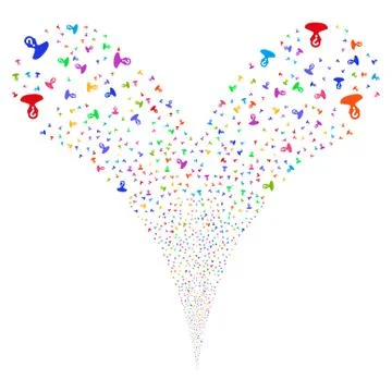 Unknown Person Double Fireworks Stream Stock Illustration