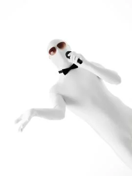 Unknown person singing Stock Illustration