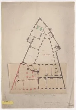 Unknown place, residential building, conversion design, floor plan 1st flo... Fotos de archivo