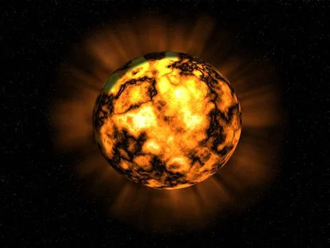 Unknown planet on a dark background Unknown fiery planet on a dark backgro... Stock Photos
