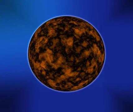 Unknown planet on a dark blue background Unknown fiery planet on a dark bl... Stock Photos