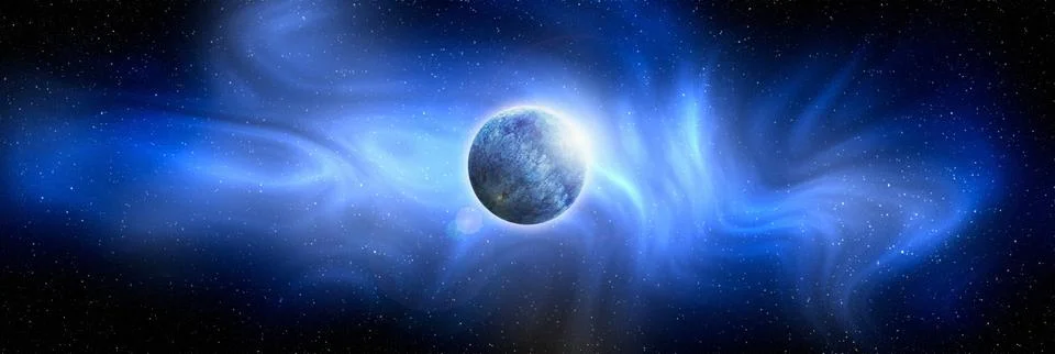 Unknown planet from outer space. Space nebula. Cosmic cluster of stars. Outer Stock Illustration