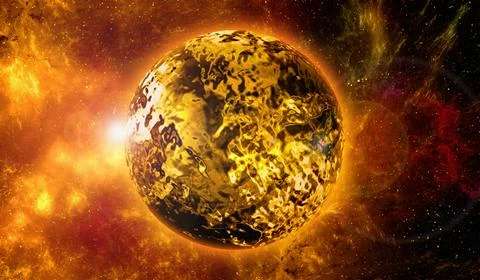 Unknown planet from outer space. Space nebula. Cosmic cluster of stars. Outer Stock Illustration