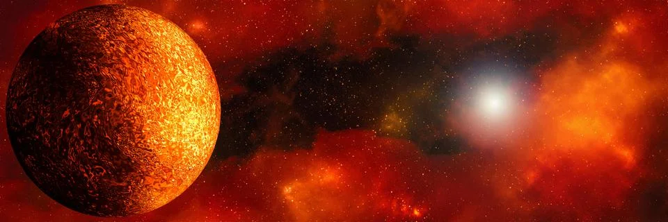 Unknown planet from outer space. Space nebula. Cosmic cluster of stars. Outer Stock Illustration