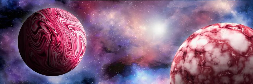 Unknown planet from outer space. Space nebula. Cosmic cluster of stars. Outer Illustrazione stock