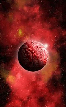 Unknown planet from outer space. Space nebula. Cosmic cluster of stars. Outer Stock Illustration