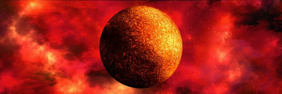 Unknown planet from outer space. Space nebula. Cosmic cluster of stars. Outer Illustrazione stock