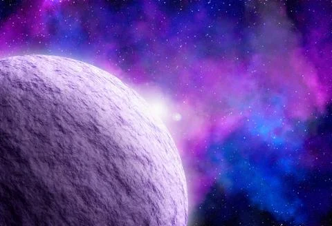 Unknown planet from outer space. Space nebula. Cosmic cluster of stars. Outer Stock Illustration