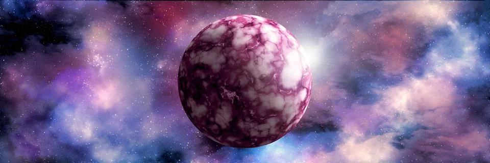 Unknown planet from outer space. Space nebula. Cosmic cluster of stars. Outer Stock Illustration