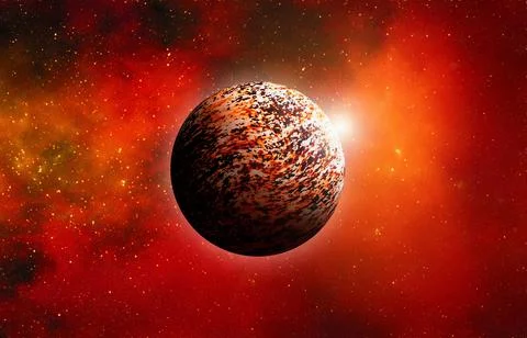 Unknown planet from outer space. Space nebula. Cosmic cluster of stars. Outer Stock Illustration