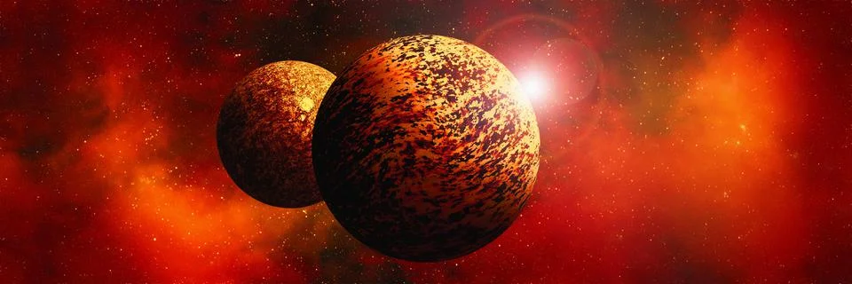 Unknown planet from outer space. Space nebula. Cosmic cluster of stars. Outer Illustrazione stock