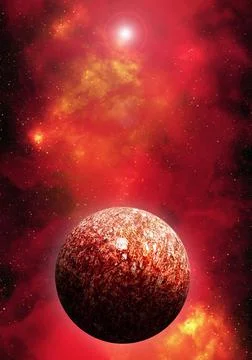 Unknown planet from outer space. Space nebula. Cosmic cluster of stars. Outer Stock Illustration