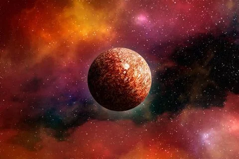 Unknown planet from outer space. Space nebula. Cosmic cluster of stars. Outer Stock Illustration