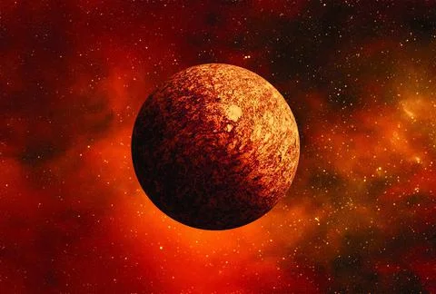 Unknown planet from outer space. Space nebula. Cosmic cluster of stars. Outer Stock Illustration