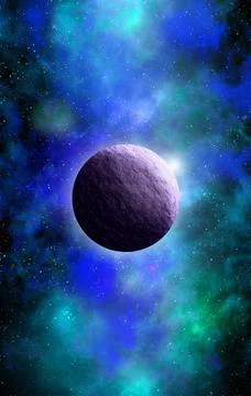 Unknown planet from outer space. Space nebula. Cosmic cluster of stars. Outer Stock Illustration