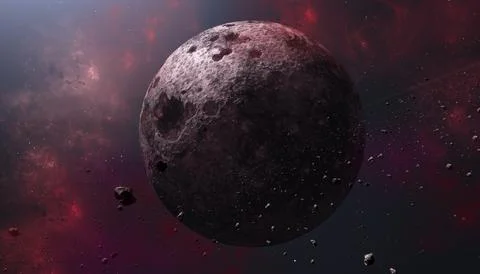 Unknown planet from outer space. Space nebula. Cosmic cluster of stars. Outer Stock Illustration