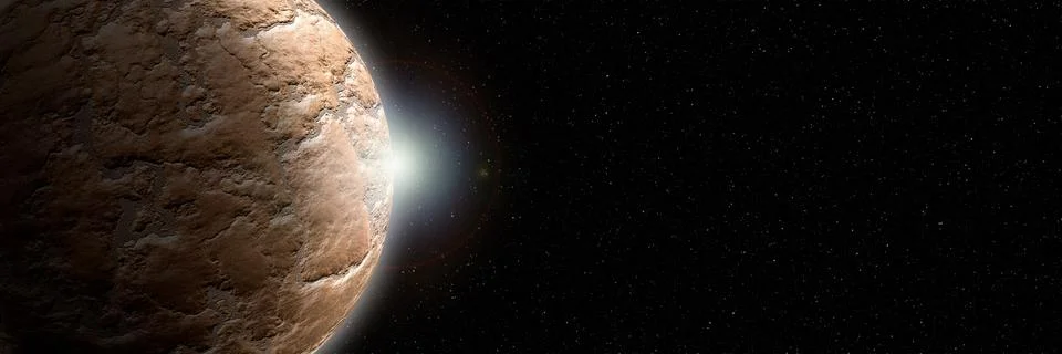 Unknown planet from outer space. Space nebula. Cosmic cluster of stars. Out.. Stock Illustration
