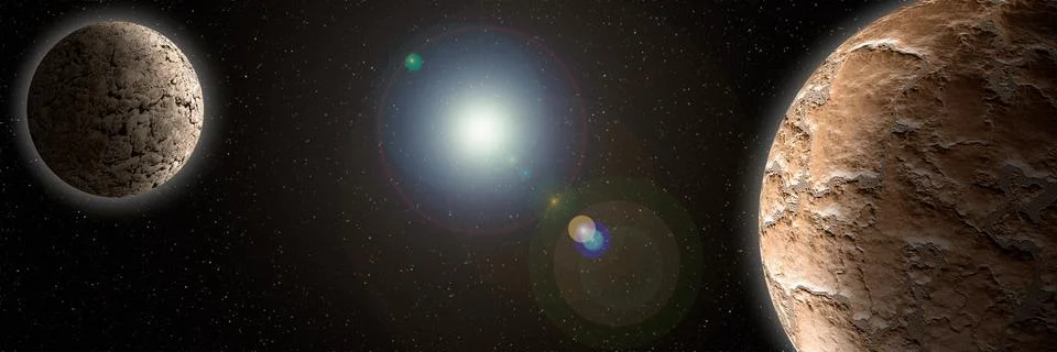 Unknown planet from outer space. Space nebula. Cosmic cluster of stars. Out.. Stock Illustration