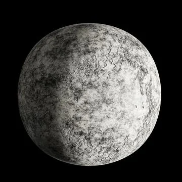 An unknown planet in space on a black background. 3d illustration Stock Illustration
