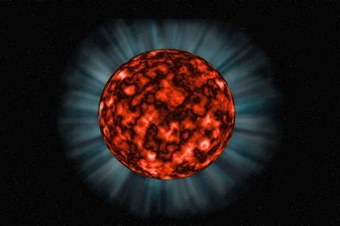 Unknown planet in the space Unknown fiery planet on a dark background in s... Stock Photos