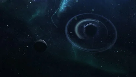 Unknown Planets in Distant Space. Strange New Worlds. Alien Planets. Stock Footage 300384748