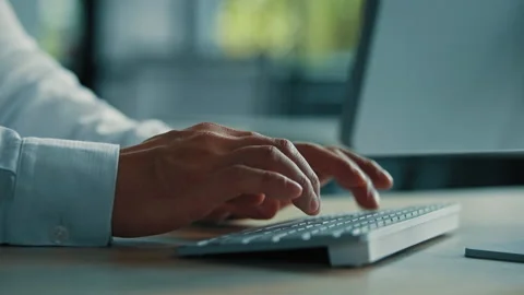Unknown programmer businessman hacker web engineer specialist man typing on Stock Footage 219692987