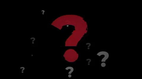 Unknown question, question mark concept on black background. Alpha included. Stock Illustration