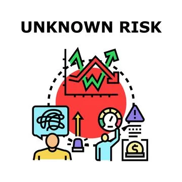 Unknown risk concept, assessing business uncertainty, financial volatility Stock Illustration