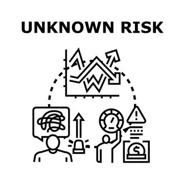 Unknown risk concept, assessing business uncertainty, financial volatility Stockillustratie