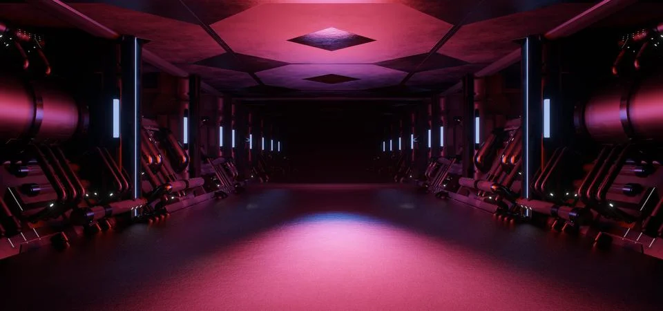 Unknown Robotic Facility Laboratory Cosmic Dark Colors Modern Background Used Ilustración de archivo