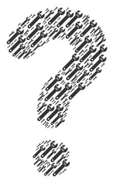 Unknown Shape of Spanner Icons Illustrazione stock