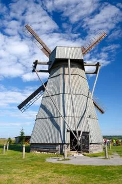 Unknown sightseers are visiting the wind in Dudutki, Minsk region, Belarus Stock Photos