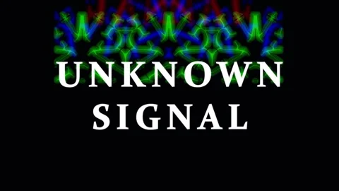 Unknown signal text appearing on black screen with subtle glitch effects an.. Stock Footage 344286501