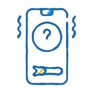 Unknown telephone user call fear icon doodle illustration Stock Illustration