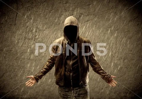 Unknown unidentifiable urban hooligan Stock Photos