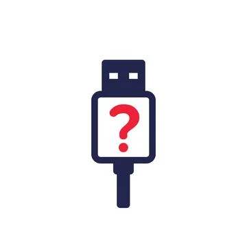 Unknown usb device icon, vector 스톡 일러스트