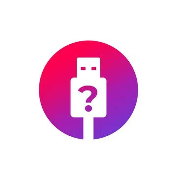 Unknown usb device vector icon 스톡 일러스트