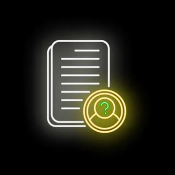 Unknown user profile with glowing neon documents Illustrazione stock