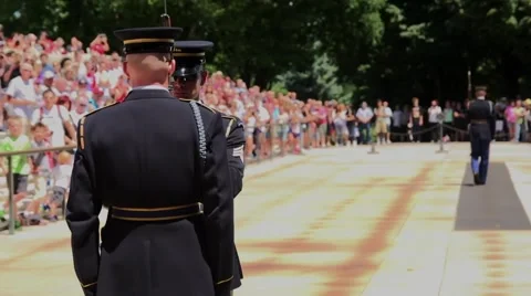 UnknownSoldierHonorGuard front Stock Footage 46340443