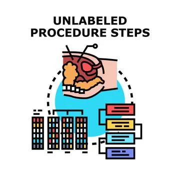 Unlabeled procedure steps concept vector illustration Stock Illustration