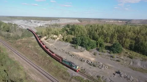 Unladen freight train rushes Stock Footage 202062759
