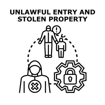Unlawful entry and property theft protection icon concept Stock Illustration