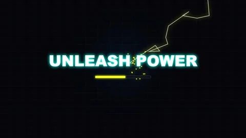 Unleash Power Neon Text Animation with Downward Graph and Progress Bar Stock Footage 346660651