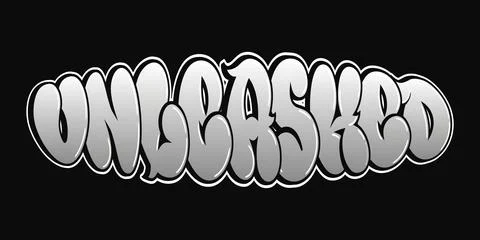 Unleashed graffiti art on a black background 스톡 일러스트