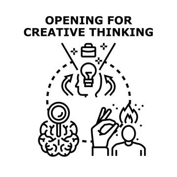 Unleashing creative thinking process for new ideas Stock Illustration